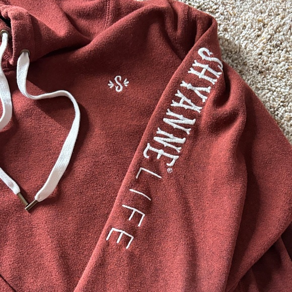 Shyanne Burgundy Hoodie with White Accents - Picture 2 of 6